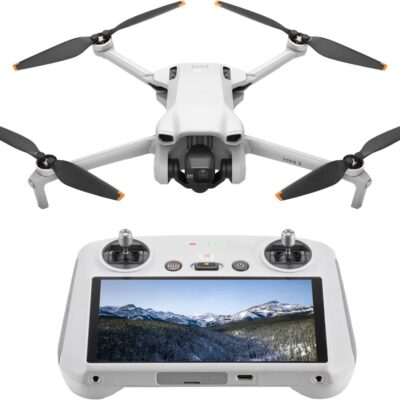 DJI - Mini 3 Drone and Remote Control with Built-in Screen (DJI RC) - Gray