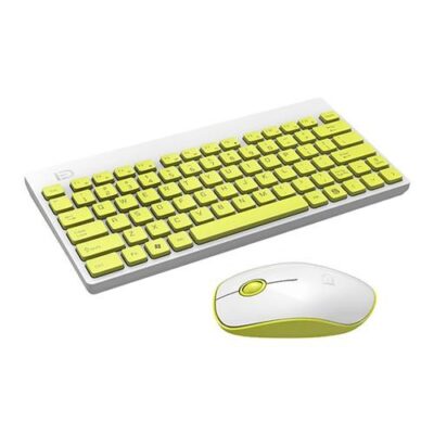 Fude 1500 Wireless Mouse and Keyboard Yellow