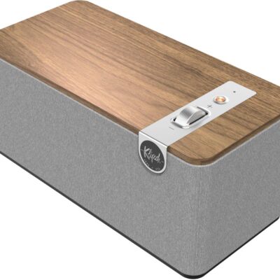 Klipsch - The One Plus Premium Tabletop Bluetooth Speaker with Broadcast Mode - Walnut