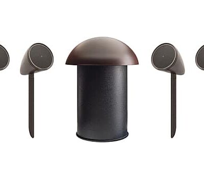 MartinLogan - Outdoor Living Foundation Series, 8.1 All-Weather Speaker System with 8" Subwoofer, 8ohm Compatible - Dark Bronze