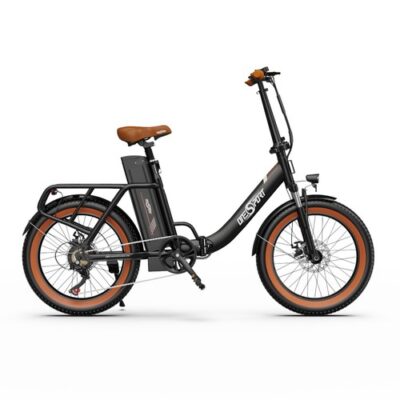 ONESPORT OT16-2 20" Electric Bike 15Ah 25km/h 350W Motor Black Brown