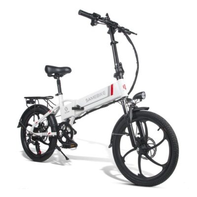 SAMEBIKE 20LVXD30 Folding Electric Moped Bike White