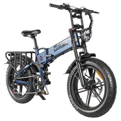 SAMEBIKE RS-A02 Electric Bike 20in 1200W Motor 48V 17AH 45km/h - Blue