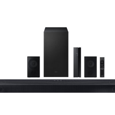 Samsung - Q series 5.1.2ch Wireless Dolby Atmos Soundbar w/ Q Symphony - Titan Black